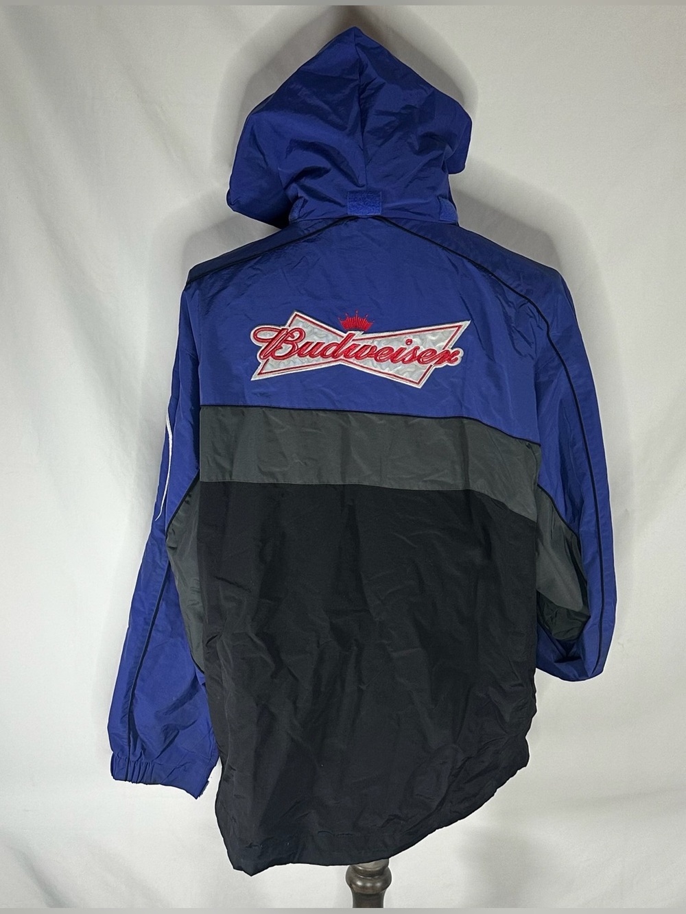 Swingster Budweiser/BudLight Embroidered Logo Men’s Vintage Winbreaker Jacket XL